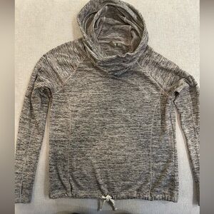 Women’s Athleta Grey and Black Knit Funnelneck Hoodie Size XS.